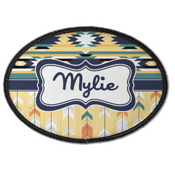 Tribal2 Iron On Oval Patch w/ Name or Text