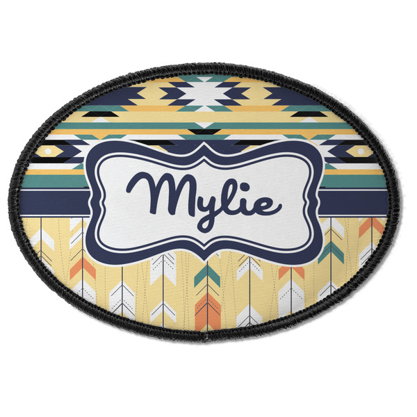 Custom Tribal2 Iron On Oval Patch w/ Name or Text