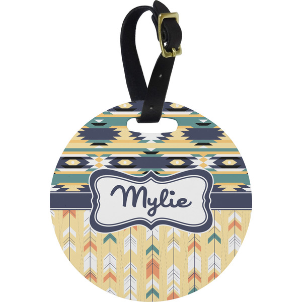 Custom Tribal2 Plastic Luggage Tag - Round (Personalized)