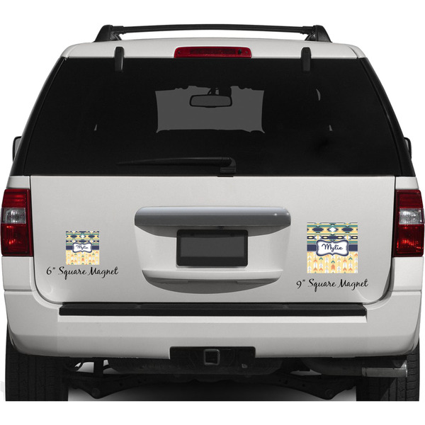Tribal2 Personalized Square Car Magnets on Ford Explorer
