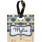 Tribal2 Plastic Luggage Tag - Square w/ Name or Text