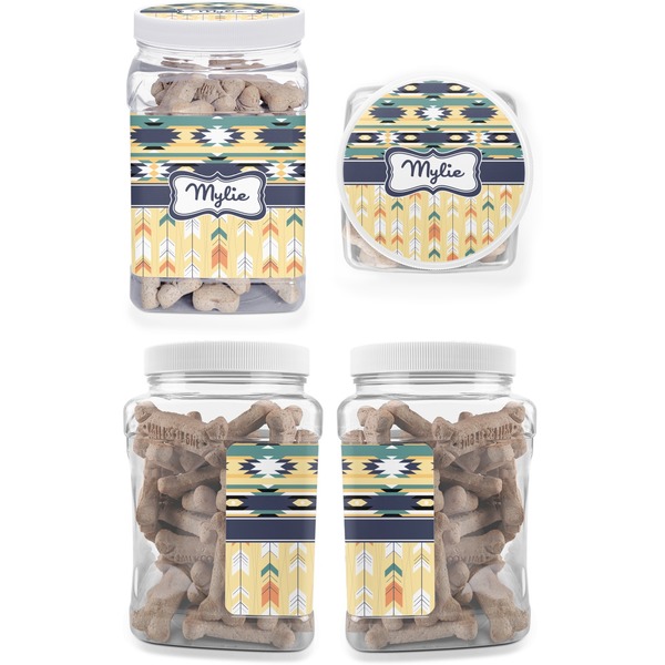 Tribal2 Pet Treat Jar - Multiple Angles