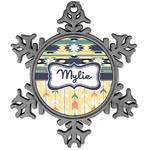 Tribal2 Vintage Snowflake Ornament (Personalized)
