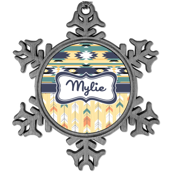 Custom Tribal2 Vintage Snowflake Ornament (Personalized)