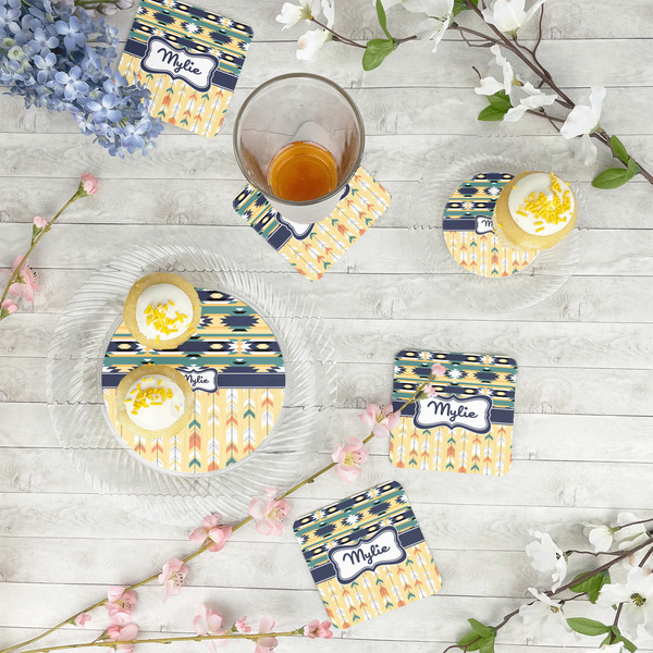 Tribal2 Plastic Party Appetizer & Dessert Plates - In Context