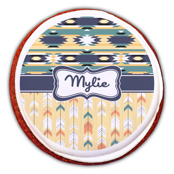 Tribal2 Printed Icing Circle - Large - On Cookie