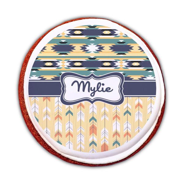 Tribal2 Printed Icing Circle - Medium - On Cookie