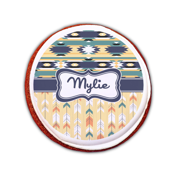 Tribal2 Printed Icing Circle - Small - On Cookie