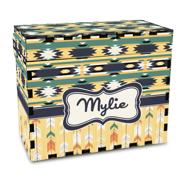 Custom Tribal2 Wood Recipe Box - Full Color Print (Personalized)
