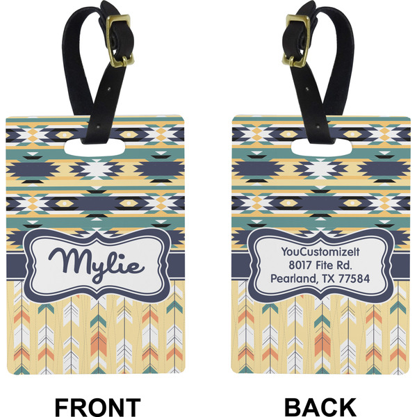 Tribal2 Rectangle Luggage Tag (Front + Back)