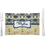 Tribal2 Rectangular Glass Lunch / Dinner Plate - Single or Set (Personalized)