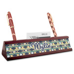 Tribal2 Red Mahogany Nameplate with Business Card Holder (Personalized)