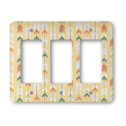 Tribal2 Rocker Style Light Switch Cover - Three Switch