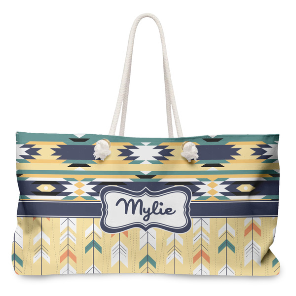 Custom Tribal2 Large Tote Bag with Rope Handles (Personalized)