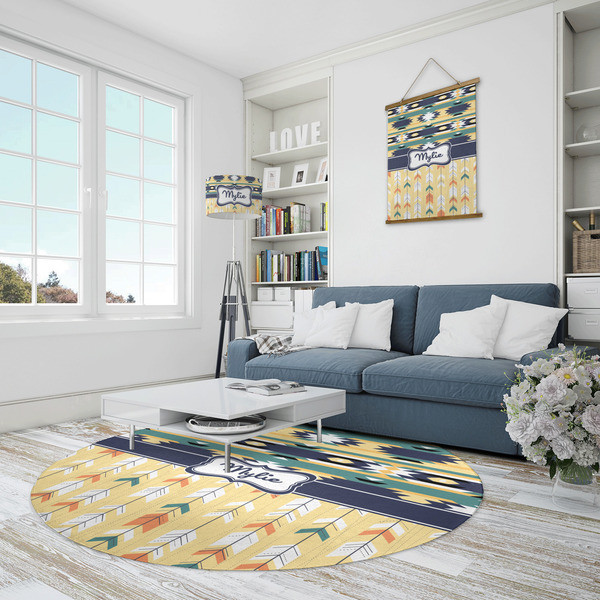 Tribal2 Round Area Rug - IN CONTEXT