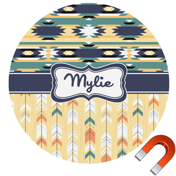 Custom Tribal2 Round Car Magnet - 10" (Personalized)