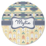 Tribal2 Round Rubber Backed Coaster (Personalized)