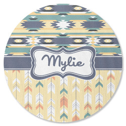 Tribal2 Round Rubber Backed Coaster (Personalized)