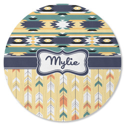Tribal2 Round Rubber Backed Coaster (Personalized)