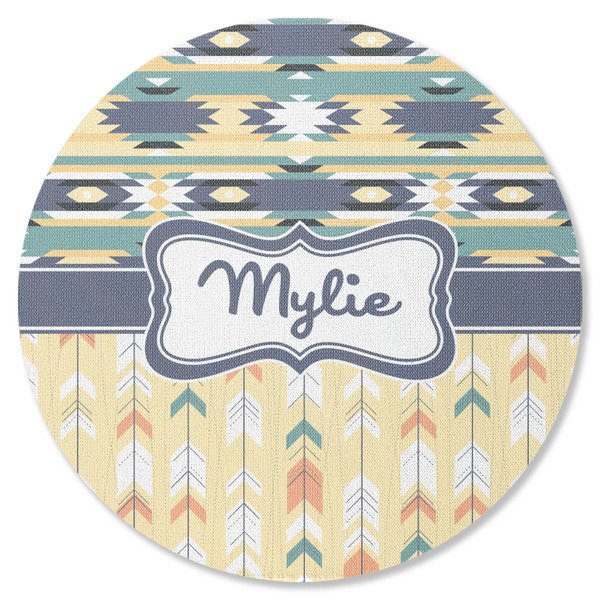Custom Tribal2 Round Rubber Backed Coaster (Personalized)