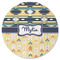 Tribal2 Round Rubber Backed Coaster (Personalized)