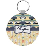 Tribal2 Round Plastic Keychain (Personalized)