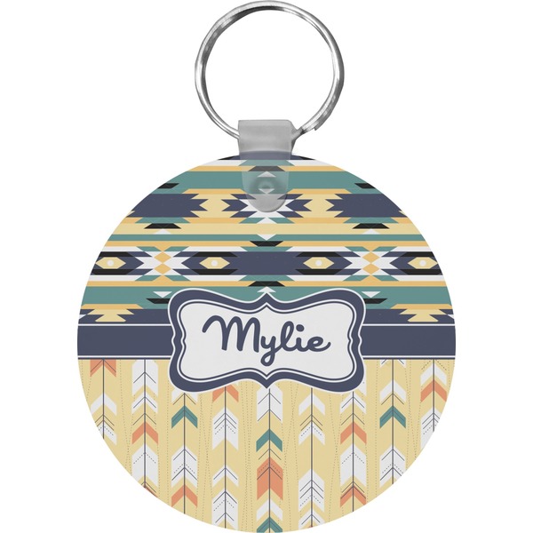 Custom Tribal2 Round Plastic Keychain (Personalized)