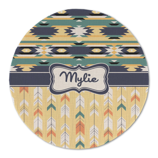 Custom Tribal2 Round Linen Placemat - Single Sided (Personalized)