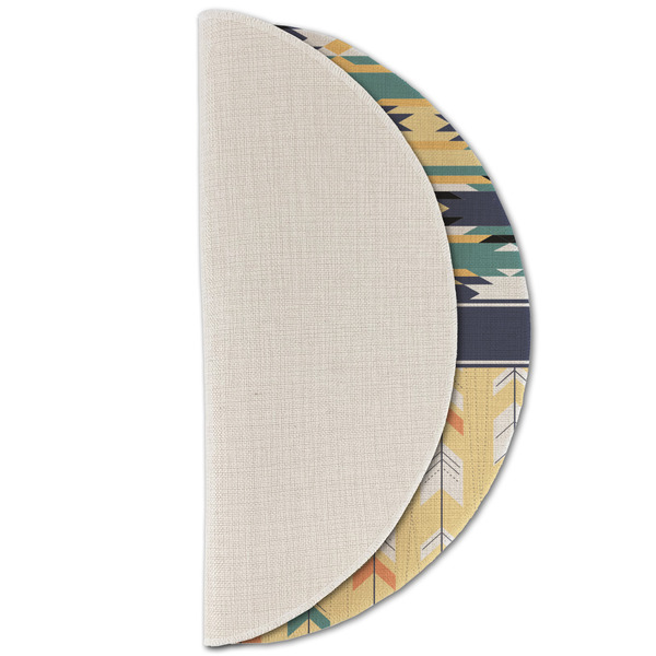 Tribal2 Round Linen Placemats - HALF FOLDED (single sided)