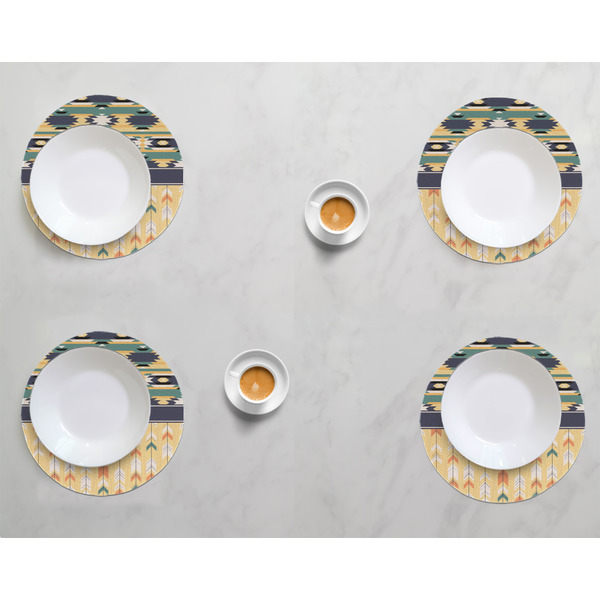 Tribal2 Round Linen Placemats - LIFESTYLE (set of 4)