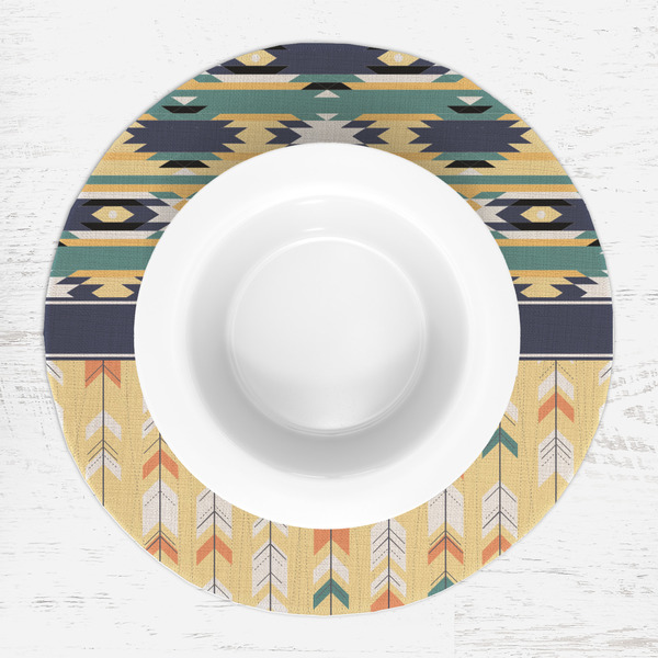 Tribal2 Round Linen Placemats - LIFESTYLE (single)
