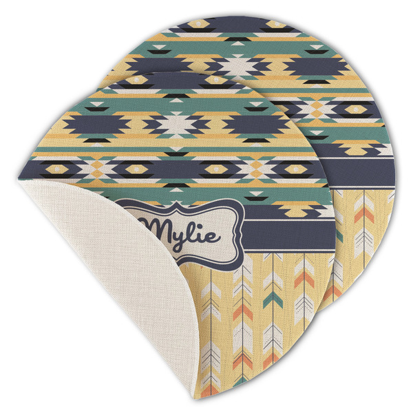 Tribal2 Round Linen Placemats - MAIN (Single Sided)