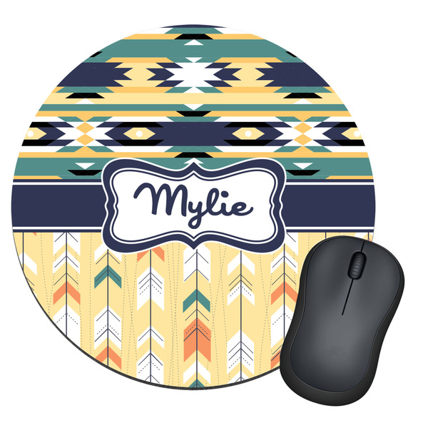 Custom Tribal2 Round Mouse Pad (Personalized)