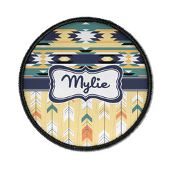 Tribal2 Iron On Round Patch w/ Name or Text