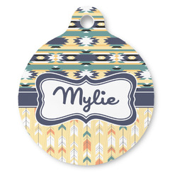Tribal2 Round Pet ID Tag - Large (Personalized)