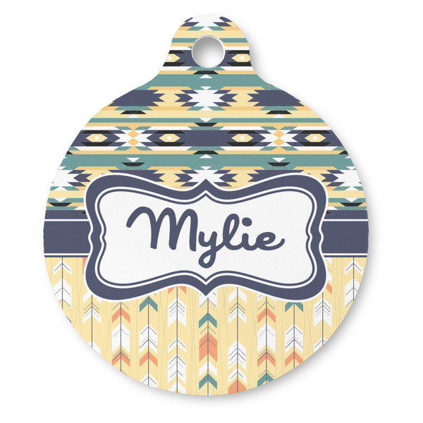 Custom Tribal2 Round Pet ID Tag - Large (Personalized)