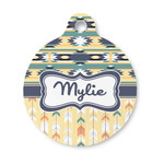 Tribal2 Round Pet ID Tag - Small (Personalized)