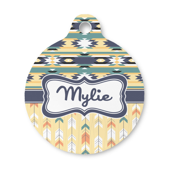 Custom Tribal2 Round Pet ID Tag - Small (Personalized)