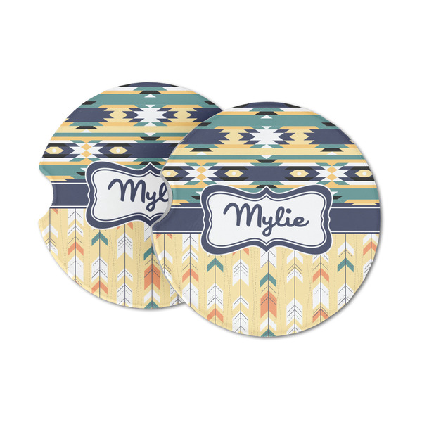 Custom Tribal2 Sandstone Car Coasters (Personalized)