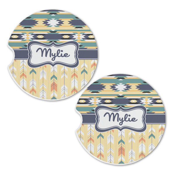 Tribal2 Sandstone Car Coasters - Set of 2
