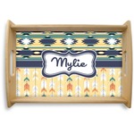 Tribal2 Natural Wooden Tray - Small (Personalized)