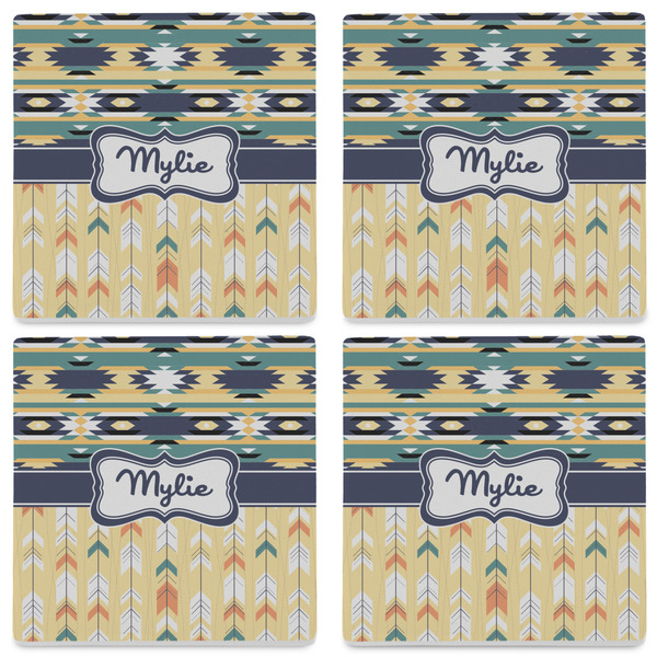 Tribal2 Set of 4 Sandstone Coasters - See All 4 View