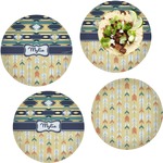 Tribal2 Set of 4 Glass Lunch / Dinner Plate 10" (Personalized)