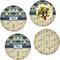 Tribal2 Set of 4 Glass Lunch / Dinner Plate 10" (Personalized)