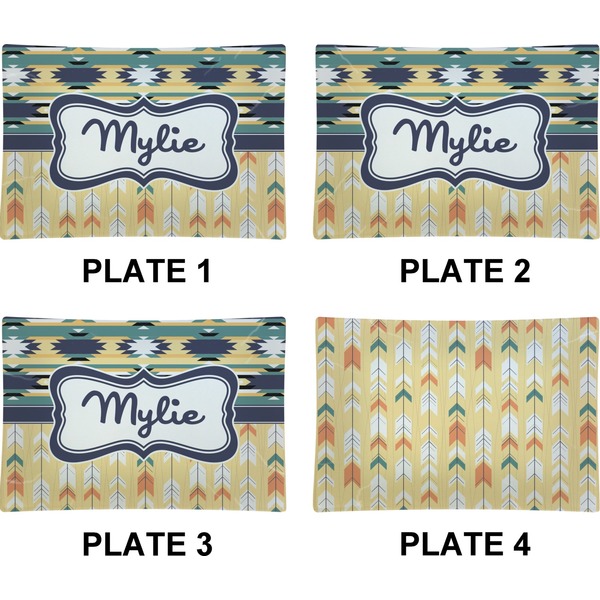Tribal2 Set of Rectangular Appetizer / Dessert Plates (Approval)