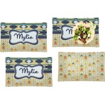 Tribal2 Set of 4 Glass Rectangular Lunch / Dinner Plate (Personalized)