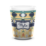 Tribal2 Ceramic Shot Glass - 1.5 oz - White - Set of 4 (Personalized)