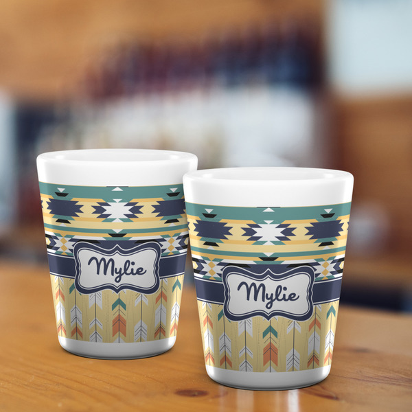 Tribal2 Shot Glass - White - LIFESTYLE