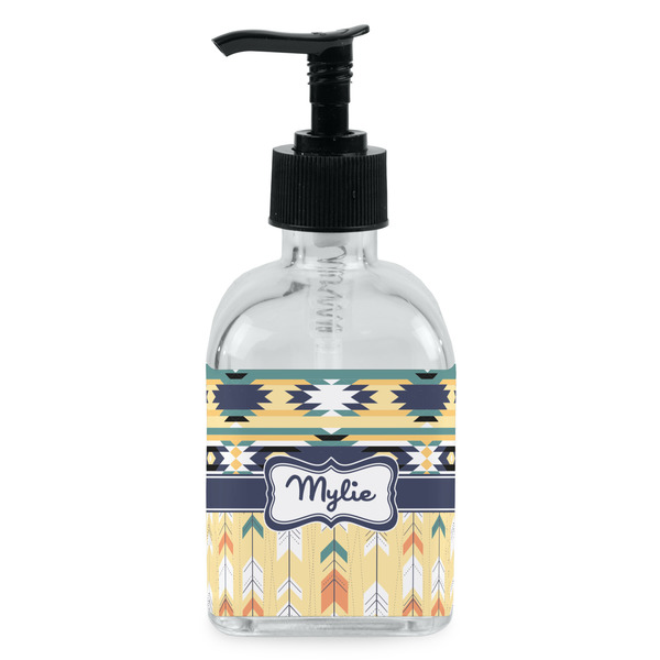 Custom Tribal2 Glass Soap & Lotion Bottle - Single Bottle (Personalized)