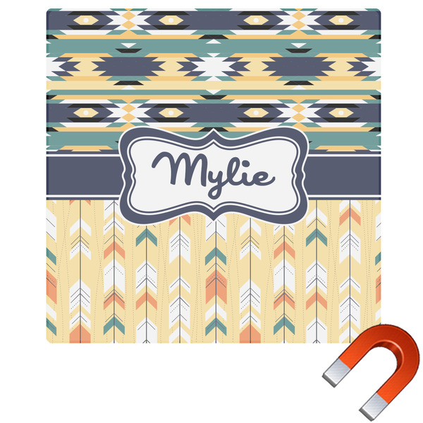 Custom Tribal2 Square Car Magnet - 6" (Personalized)